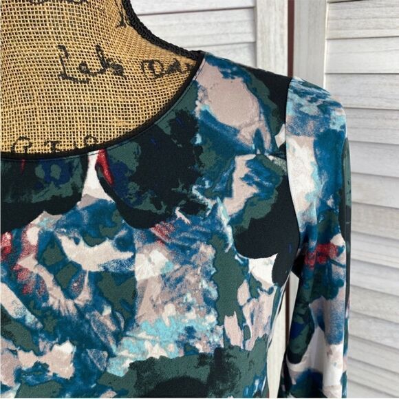 Simply Vera Vera Wang Watercolor Twist Front‎ Shirt Teal Green Small - Picture 5 of 12